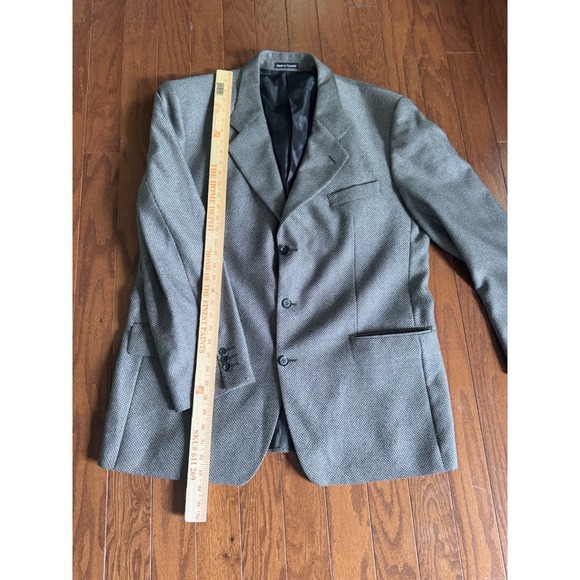 Yves Saint Laurent Men's Blazer 100% Worsted Wool Gray Micro Hounds Sz 46L YSL - Picture 16 of 16